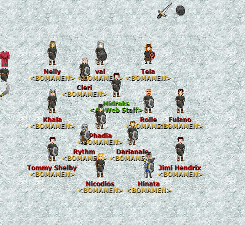 Miembros de BOMAMEN reunidos in-game en AO Web